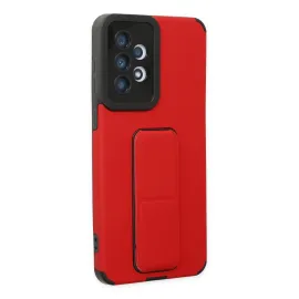 Newface Samsung Galaxy A33 5G Kılıf Mega Standlı Silikon - Kırmızı