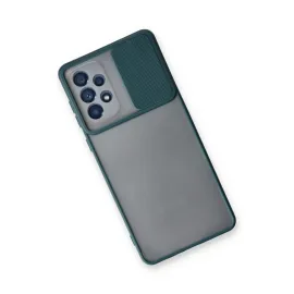 Newface Samsung Galaxy A53 5G Kılıf Palm Buzlu Kamera Sürgülü Silikon - Yeşil