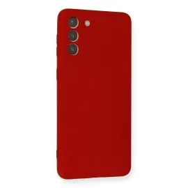 Newface Samsung Galaxy S21 Plus Kılıf Nano Içi Kadife  Silikon - Kırmızı