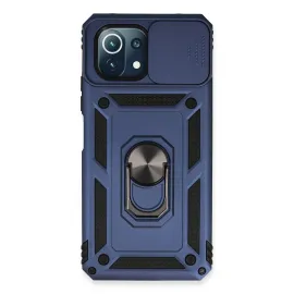 Newface Xiaomi Mi 11 Lite Kılıf Pars Lens Yüzüklü Silikon - Lacivert