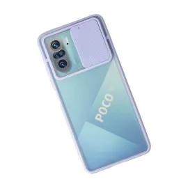 Newface Xiaomi Poco F3 Kılıf Palm Buzlu Kamera Sürgülü Silikon - Lila