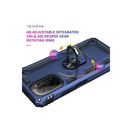 Newface Xiaomi Poco F3 Kılıf Sofya Yüzüklü Silikon Kapak - Lacivert