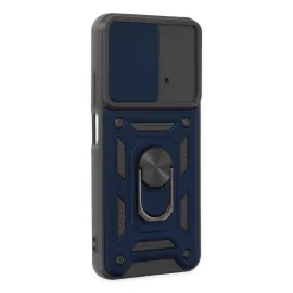 Newface Xiaomi Poco M4 Pro 4G Kılıf Pars Lens Yüzüklü Silikon - Lacivert