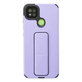 Newface Xiaomi Redmi 9C Kılıf Mega Standlı Silikon - Lila