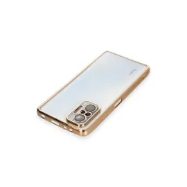 Newface Xiaomi Redmi Note 10 Pro Kılıf Razer Lensli Silikon - Gold