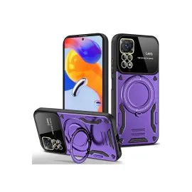 Newface Xiaomi Redmi Note 11 Pro Kılıf Joy Lens Standlı Kapak - Mor