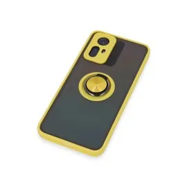 Newface Xiaomi Redmi Note 12S Kılıf Montreal Yüzüklü Silikon Kapak - Sarı
