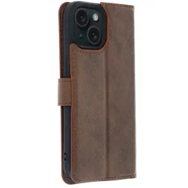 Newface Apple Iphone 15 Trend S Plus Kapaklı Kılıf - Taba