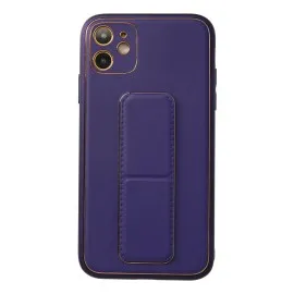 Newface Iphone 12 Kılıf Coco Deri Standlı Kapak - Mor