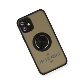 Newface Iphone 12 Mini Kılıf Montreal Yüzüklü Silikon Kapak - Siyah