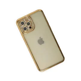 Newface Iphone 12 Pro Kılıf Joke Taşlı Silikon - Gold