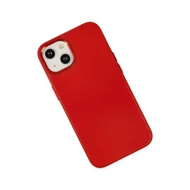 Newface Iphone 14 Plus Kılıf Asya Deri Silikon - Kırmızı