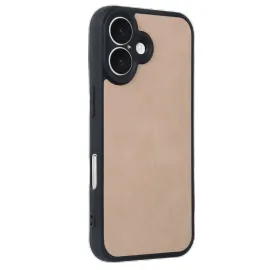 Newface Iphone 16 Kılıf Aras Deri Kapak - Pudra
