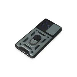 Newface Realme C53 Kılıf Pars Lens Yüzüklü Silikon - Yeşil