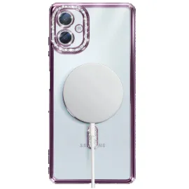 Newface Samsung Galaxy A06 Joke Simli Magneticsafe Kılıf - Derin Mor