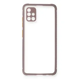 Newface Samsung Galaxy A71 Kılıf Miami Şeffaf Silikon - Açık Mor