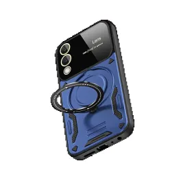 Newface Samsung Galaxy S25 Fe Kılıf Joy Lens Standlı Kapak - Lacivert