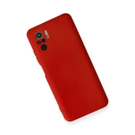 Newface Xiaomi Redmi Note 10 Kılıf Nano Içi Kadife Silikon - Kırmızı