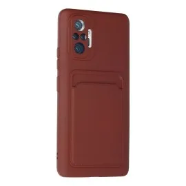Newface Xiaomi Redmi Note 10 Pro Kılıf Kelvin Kartvizitli Silikon - Bordo