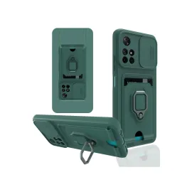 Newface Xiaomi Redmi Note 11T Kılıf Zuma Kartvizitli Yüzüklü Silikon - Yeşil