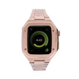 Newface Apple Watch 44mm Metal Petek Kasalı Kordon - Rose Gold