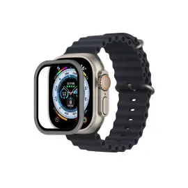 Newface Apple Watch Ultra 49Mm Alüminyum Kasa Cam Ekran Koruyucu - Gri