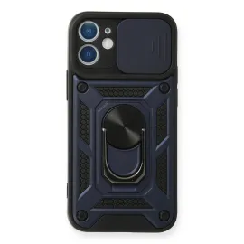 Newface Iphone 12 Mini Kılıf Pars Lens Yüzüklü Silikon - Lacivert