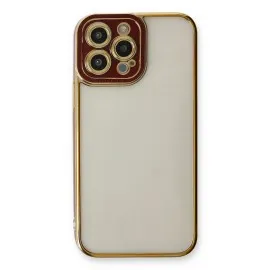 Newface Iphone 13 Pro Kılıf Liva Lens Silikon - Bordo