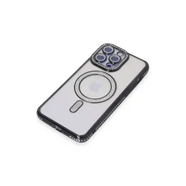 Newface Iphone 14 Pro Kılıf Joke Simli Magneticsafe Kılıf - Siyah