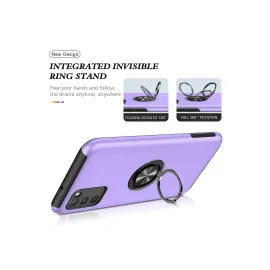Newface Samsung Galaxy A02S Kılıf Elit Yüzüklü Kapak - Mor