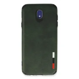 Newface Samsung Galaxy J7 Pro / J730 Kılıf Loop Deri Silikon - Yeşil