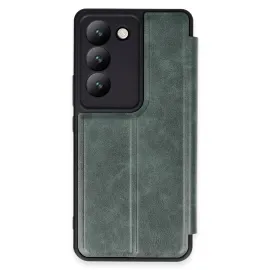 Newface Vivo V30 Lite 4G Kılıf Flip Cover - Koyu Yeşil