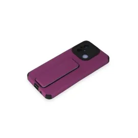 Newface Xiaomi Redmi 12C Kılıf Mega Standlı Silikon - Mor