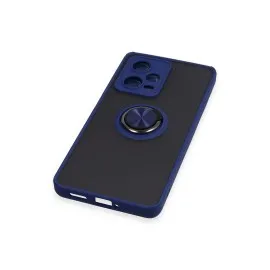 Newface Xiaomi Redmi Note 12 5G Kılıf Montreal Yüzüklü Silikon Kapak - Lacivert