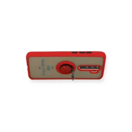 Newface Xiaomi Redmi Note 8 Pro Kılıf Montreal Yüzüklü Silikon Kapak - Kırmızı