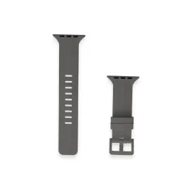 Newface Apple Watch 38mm KR408 Çizgili Silikon Kordon - Koyu Gri