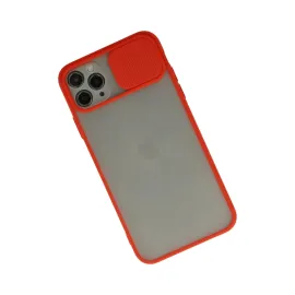 Newface Iphone 11 Pro Max Kılıf Palm Buzlu Kamera Sürgülü Silikon - Kırmızı