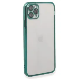 Newface Iphone 11 Pro Max Kılıf Razer Lensli Silikon - Yeşil
