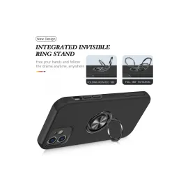 Newface Iphone 12 Mini Kılıf Elit Yüzüklü Kapak - Siyah