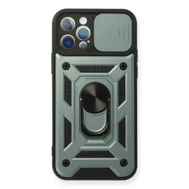 Newface Iphone 12 Pro Kılıf Pars Lens Yüzüklü Silikon - Yeşil