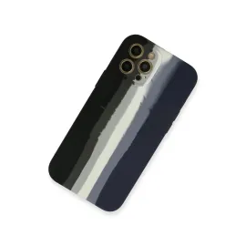 Newface Iphone 12 Pro Max Kılıf Ebruli Lansman Silikon - Siyah-Lacivert