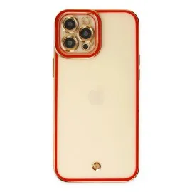 Newface Iphone 12 Pro Max Kılıf Liva Lens Silikon - Kırmızı