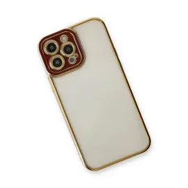 Newface Iphone 13 Pro Kılıf Liva Lens Silikon - Bordo