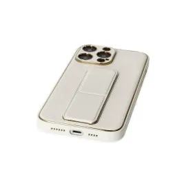 Newface Iphone 13 Pro Max Kılıf Coco Deri Standlı Kapak - Beyaz