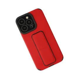Newface Iphone 13 Pro Max Kılıf Mega Standlı Silikon - Kırmızı