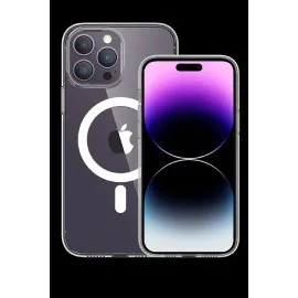 Newface Iphone 14 Pro Max Kılıf Tron Şeffaf Magsafe Kapak - Mavi