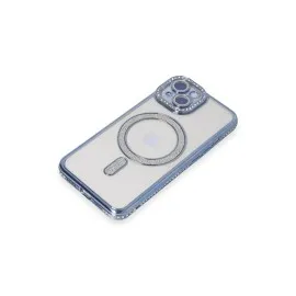 Newface Iphone 15 Kılıf Joke Simli Magneticsafe Kılıf - Mavi