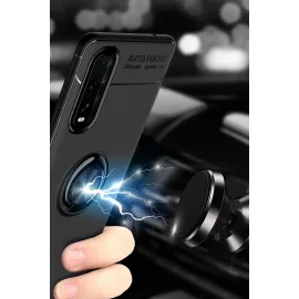 Newface Oppo Find X2 Kılıf Range Yüzüklü Silikon - Mavi