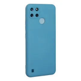 Newface Realme C25Y Kılıf Nano Içi Kadife Silikon - Mavi