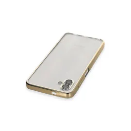 Newface Samsung Galaxy A04 Kılıf Razer Lensli Silikon - Gold